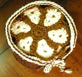 Set of 6 Crochet Flower Petal Coasters with Holder