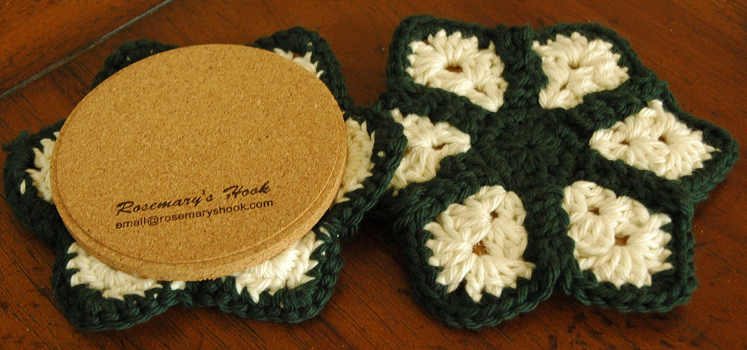 Set of 6 Crochet Flower Petal Coasters with Holder (Copy)